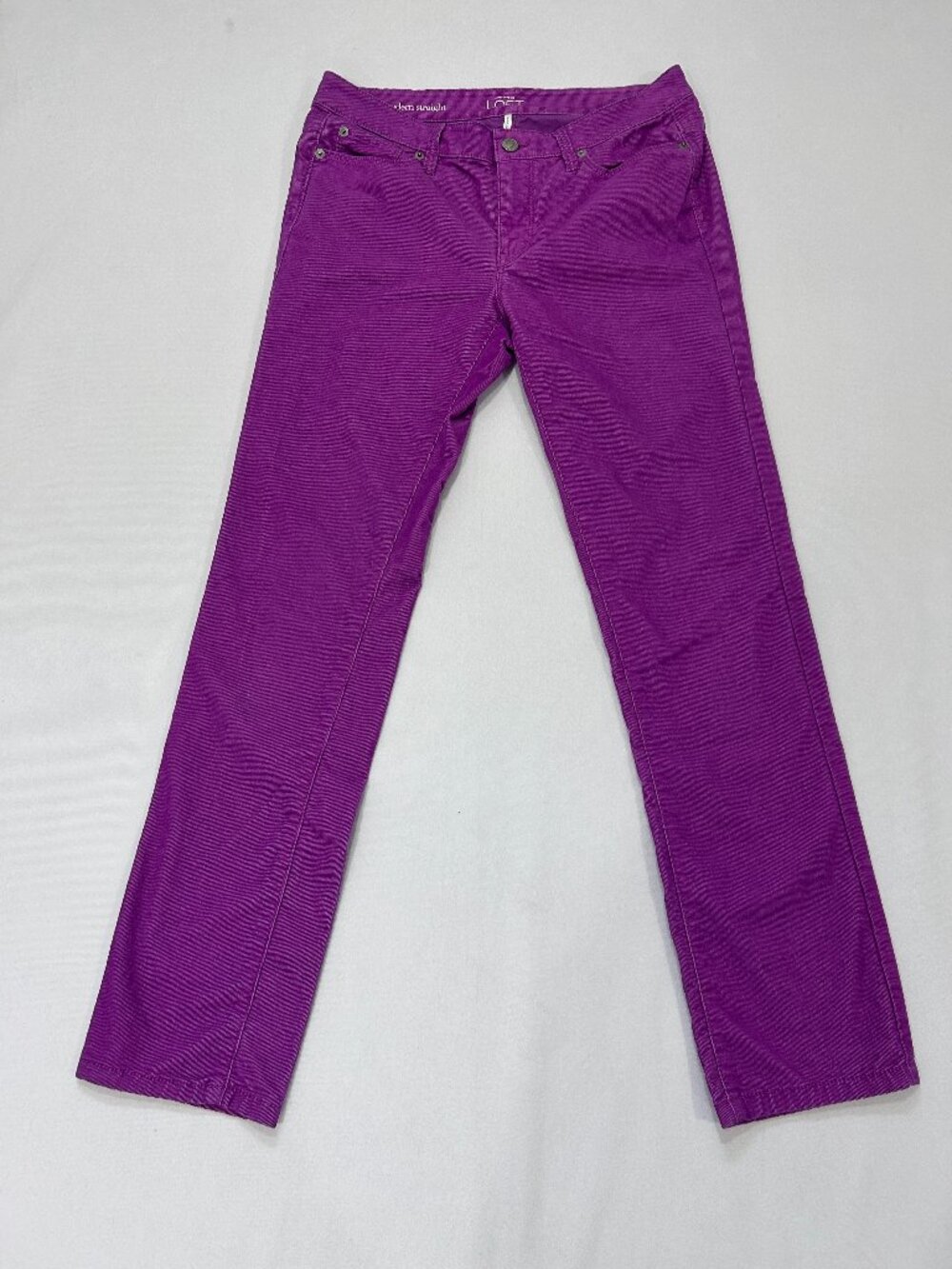LOFT Magenta Purple Corduroy Modern Straight Pants (Flaw - READ description)